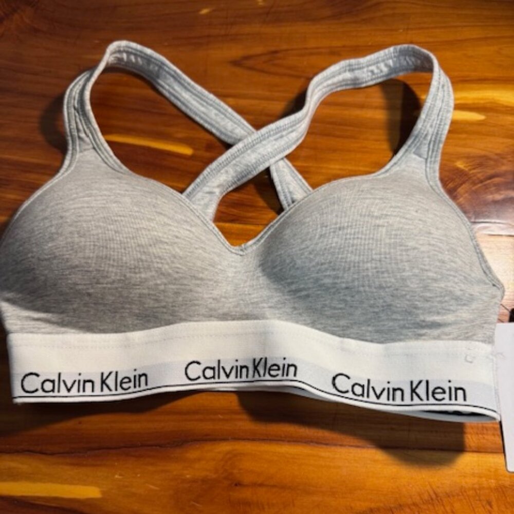 Calvin Klein Gray Bralette, Size S, NWT
